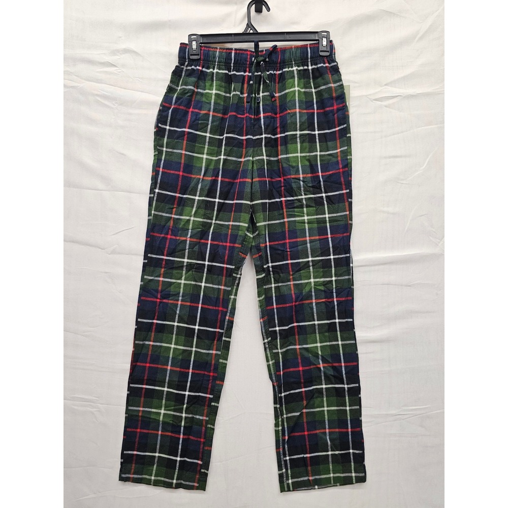 Goodfellow Mens Plaid Flannel Pajama Pants Green Cotton Lounge Casual Size Small
